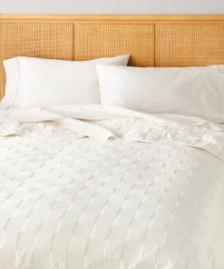 Hearth & Hand With Magnolia Checkerboard Stitch Quilt Cream - Hearth & Hand™ with Magnolia -Hearth Shop GUEST e30abcf1 7996 4623 b141 e4bd6582104a 1