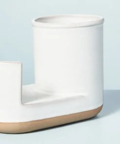 Hearth & Hand With Magnolia Modern Rim Stoneware Kitchen Sink Caddy Cream/Clay - Hearth & Hand™ with Magnolia -Hearth Shop GUEST e575e6db 74c0 4f26 a9bd ba5a3582a29a