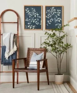 Hearth & Hand With Magnolia (Set of 2) 18"x24" Honeysuckle Print Framed Wall Art Blue - Hearth & Hand™ with Magnolia