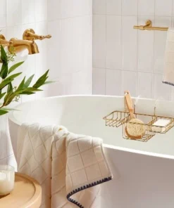 Hearth & Hand With Magnolia Over-the-Side Wired Bathtub Caddy Brass Finish - Hearth & Hand™ with Magnolia