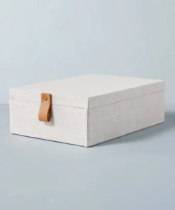 Hearth & Hand With Magnolia Fabric Storage Box with Faux Leather Accent Cream - Hearth & Hand™ with Magnolia 12 Hearth & Hand With Magnolia Fabric Storage Box with Faux Leather Accent Cream - Hearth & Hand™ with Magnolia -Hearth Shop GUEST ed623318 37de 4971 9730 7d4d8260fa32