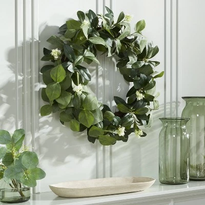 Hearth & Hand With Magnolia 26" Faux Skimmia Wreath - Hearth & Hand™ with Magnolia 3 Hearth & Hand With Magnolia 26" Faux Skimmia Wreath - Hearth & Hand™ with Magnolia