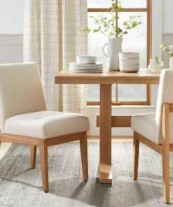Hearth & Hand W/Magnolia Furniture Upholstered Natural Wood Slipper Dining Chair - Hearth & Hand™ with Magnolia Gray/cream