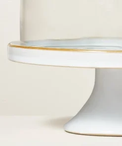 Hearth & Hand With Magnolia 11" Stoneware Reactive Glaze Cake Stand with Glass Cloche Cream - Hearth & Hand™ with Magnolia -Hearth Shop GUEST f97d074b 82f6 4de4 8278 99e98013b117