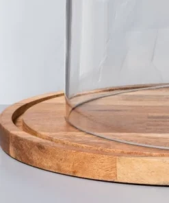 Hearth & Hand With Magnolia 9" Wood & Glass Covered Dessert Storage - Hearth & Hand™ with Magnolia Pickled Black -Hearth Shop GUEST fe319331 05af 4810 881a c00e61c50187