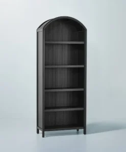 Hearth & Hand W/Magnolia Furniture Grooved Wood Arch Bookcase - Hearth & Hand™ with Magnolia Black -Hearth Shop GUEST ffbaa1ce 5a03 4332 ab62 f9c85d0c0864